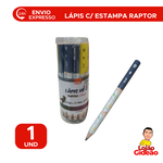 Lápis Big HB Dino Raptors Resina Com Borracha Triangular Pequeno