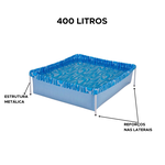 Piscina Infantil Quadrada 400 Litros PVC Estruturada Para Lazer Verão Mor