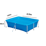 Piscina 2000 Litros Retangular PVC Resistente Infantil Adulto Mor