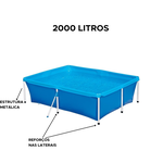 Piscina 2000 Litros Retangular PVC Resistente Infantil Adulto Mor