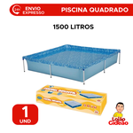 Piscina 1500 Litros Quadrada Resistente Infantil Adulto Verão Lazer PVC Mor