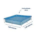 Piscina 1500 Litros Quadrada Resistente Infantil Adulto Verão Lazer PVC Mor