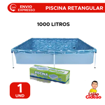 Piscina  1000 Litros Retangular   Resistente Verão Lazer   Infantil e Adulto  Mor