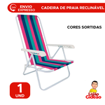 Cadeira De Praia Piscina Camping Reclinável 4 Posições Mor