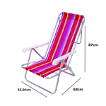 Cadeira De Praia Reclinável Alumínio Mor 8 Posições Reforçada Confortável Dobrável Retrátil Praia Piscina