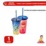 Copo com Canudo Divertidamente 500ml Emoções Disney - Plasutil