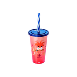 Copo com Canudo Divertidamente 500ml Emoções Disney - Plasutil