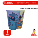 Copo Decorativo Stitch 280 ml Disney Escola lanche Festa -Plasutil