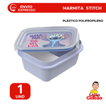 Marmita com trava de Plástico Hermética Com Compartimento 850 ml - Stitch - Plasutil