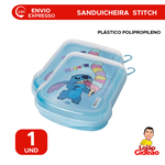 Sanduicheira Escolar Personagem Stitch para Porta Pão de Forma de Plástico Plasutil