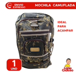 Mochila Sporte Camuflada Grande Resistente Casual Acampamento Verão Corrida