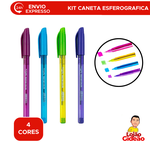 Kit 4 Caneta Esferográfica Coloridas Tristar Color 1.0mm