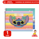 Caderno de Cartografia e Desenho  Capa Dura Disney Stitch 80 Folhas - Foroni