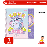 Caderno Escolar Universitário 1 Matéria 80 Folhas Stitch Brilhante -Foroni