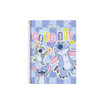 Caderno Grande 10 Matérias 160 Folhas Stitch Disney Brilhante com Adesivos - Foroni
