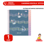 Caderno Escolar Stitch Disney Capa Dura 1  Matéria 80 Folhas - Foroni