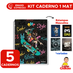 Kit 5 Cadernos Universitário 1 Matéria Masculino Com 80 Folhas De Capa Dura Up Para Revenda