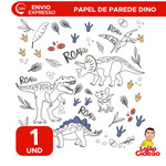 Papel de Parede Adesivo Para Colorir  10m x 45xm Dino