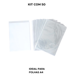 kit com 50 Envelope Plástico 4 Furos