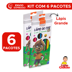 Kit Com 6 Pacotes Lapis de Cor 12 Cores Onda Para Lembrancinhas de Festas Escolas Revenda