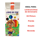 Kit Com 6 Pacotes Lapis de Cor 12 Cores Onda Para Lembrancinhas de Festas Escolas Revenda