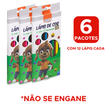 Kit Com 6 Pacotes Lapis de Cor 12 Cores Onda Para Lembrancinhas de Festas Escolas Revenda