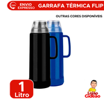 Garrafa Térmica De Mesa Flip 1 Litro Para Café Chá Chocolate Quente