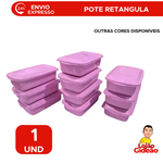 Pote Retangular  1100ml Tampa Color