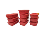 Pote Retangular 1100ml Com Tampa Colorida Organizador Alimentos Marmita