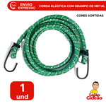 Corda Elástica Com Gancho Metal Extensor 1,5M Sortido