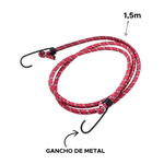 Corda Elástica Com Gancho Metal Extensor 1,5M Sortido