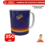 Caneca de Plástico 350ml Heróis