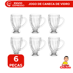 Jogo de Caneca de Vidro com 6 Peças