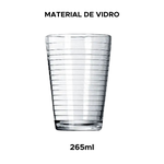 Conjunto com 6 Copo de Vidro Nadir 265ml