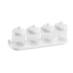 Porta Tempero E Condimentos De Cozinha Com 4 Potinhos Plástico