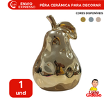 Fruta Decorativa De Cerâmica Pera Para Sala Cozinha 12,cm x 8,5cm