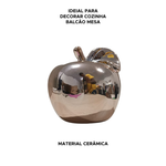 Fruta Decorativa Maçã De Cerâmica Enfeite Decoração Sala Cozinha 10cm X 9,5cm