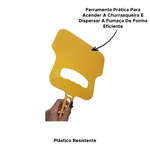 Abanador Plástico Para churrasqueira Para Acender E Dispersar Fumaça Portátil Leve