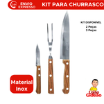 Kit Churrasco Faca Para Vegetais Garfo Faca Para Carne Aço Inox Festa Lazer Comemoração