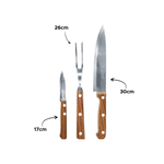 Kit Churrasco Faca Para Vegetais Garfo Faca Para Carne Aço Inox Festa Lazer Comemoração