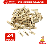 Kit Mini Prendedor Madeira 3cm Com 24 Unidades Natural Pregador Para Foto Decoração