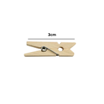 Kit Mini Prendedor Madeira 3cm Com 24 Unidades Natural Pregador Para Foto Decoração