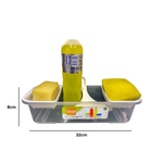 Porta Detergente E Esponja Bucha Com 2 Saboneteiras Branca Pia de Cozinha Dispense De Detergente Organizador