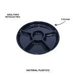 Petisqueira Grande Com 5 Divisória De Plástico Bandeja Para Petisco Multiuso