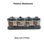 Porta Tempero E Condimento Plástico Decorado Cozinha Organizador