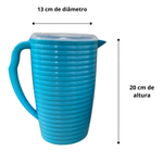 Kit Jarra De Suco 2 Litros Com 4 Copos 350ml De Plástico Colorido Resistente Jarra Para Agua Para Refresco Com Tampa