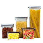 Kit De Pote Hermético Para Mantimentos Transparente Com Tampa De Trava Pote Para Café Açucar Macarrão Biscoito