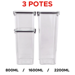 Kit De Pote Hermético Para Mantimentos Transparente Com Tampa De Trava Pote Para Café Açucar Macarrão Biscoito