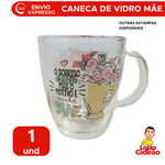 Caneca De Vidro Personaliza Mãe Café Cappuccino Chá Leite Chocolate Quente 380ml