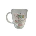 Caneca De Vidro Personaliza Mãe Café Cappuccino Chá Leite Chocolate Quente 380ml